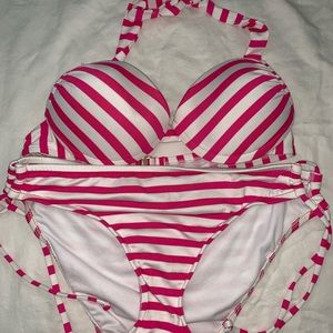 Mossimo pink striped bikini